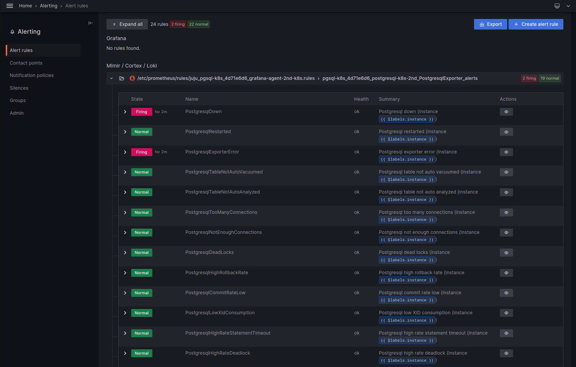 Alert rules Grafana web UI|690x439
